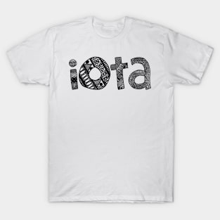 Iota Letter Doodle Pattern T-Shirt